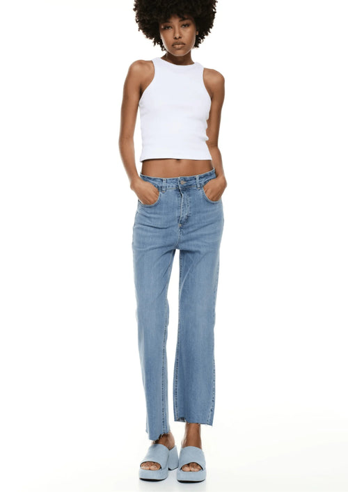 BLAUE GERADE DENIM-HOSE