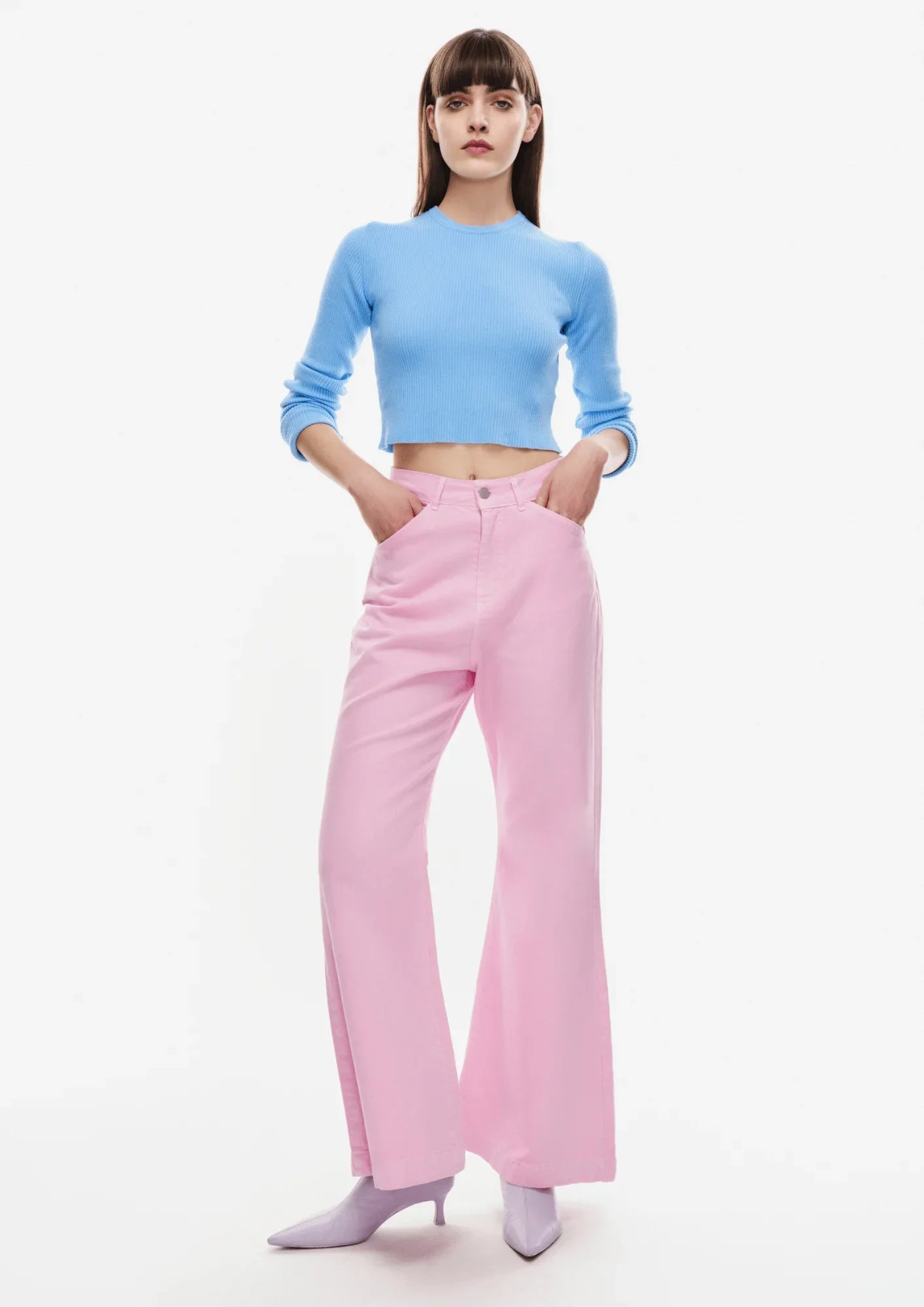 PINK FLARED JEANS