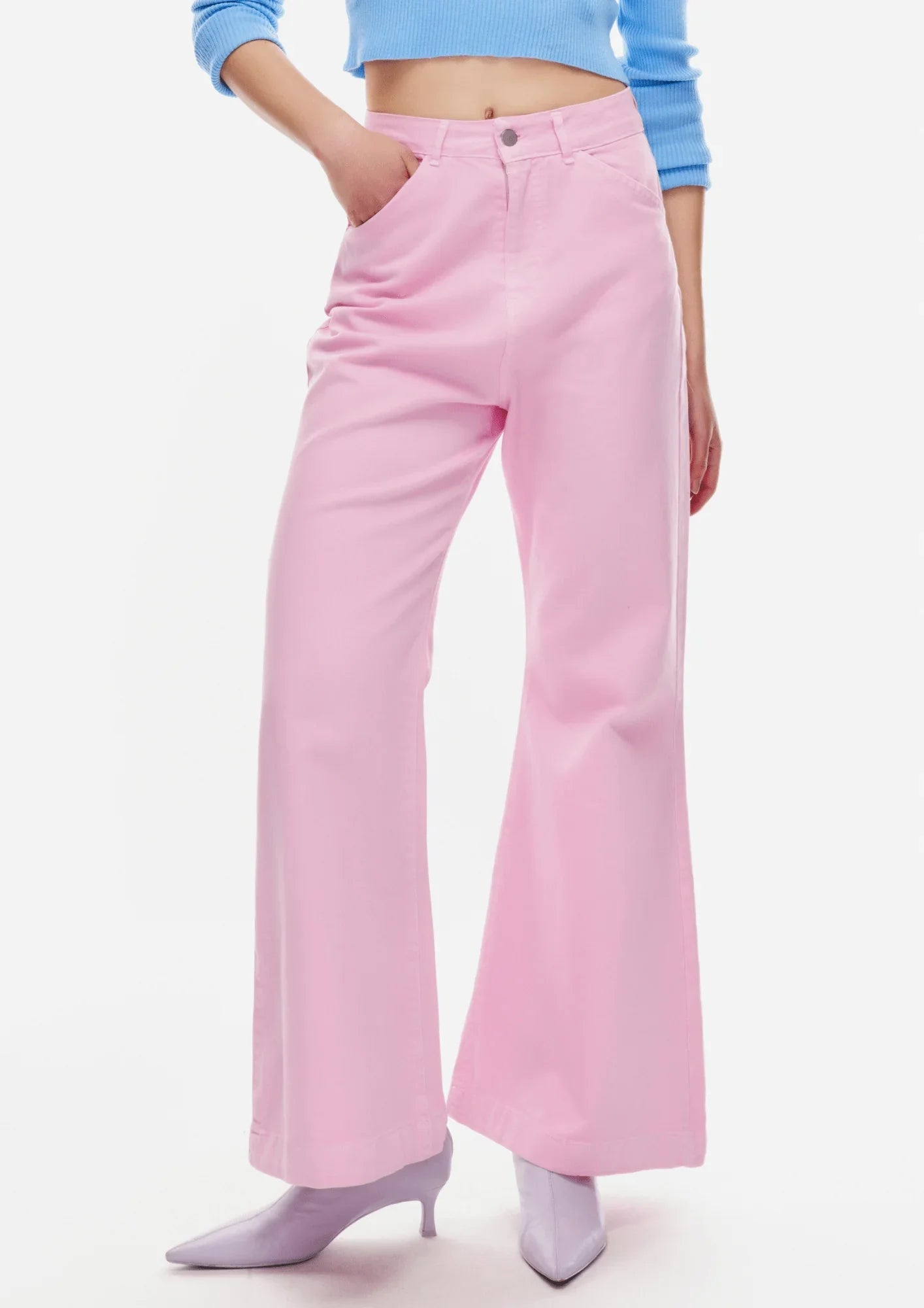 PINK FLARED JEANS