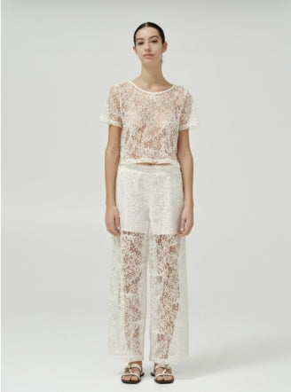 OFF WHITE FLORAL LACE PANTS