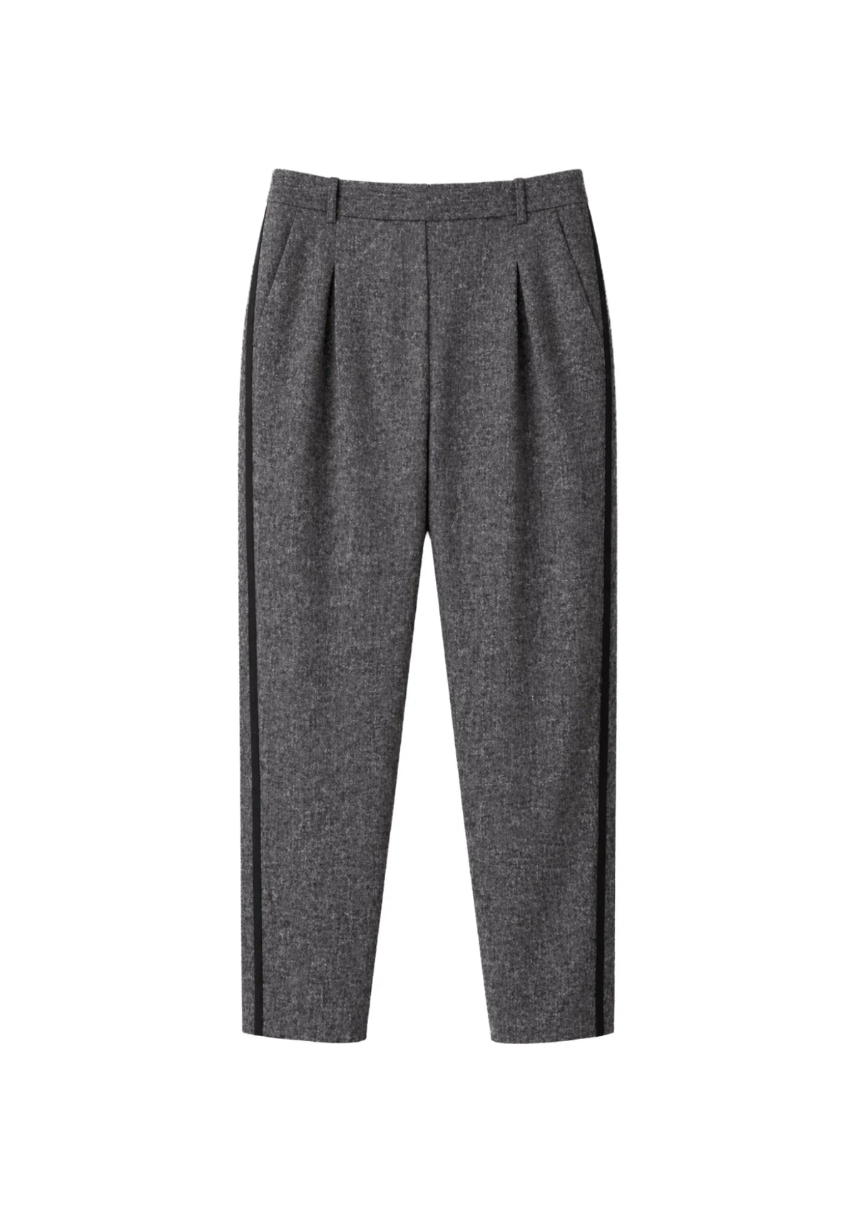 PANTALON GRIS EN LAINE MÉLANGÉE