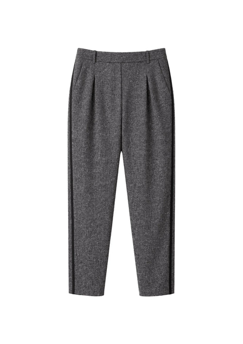 GREY WOOL-MIX TROUSERS