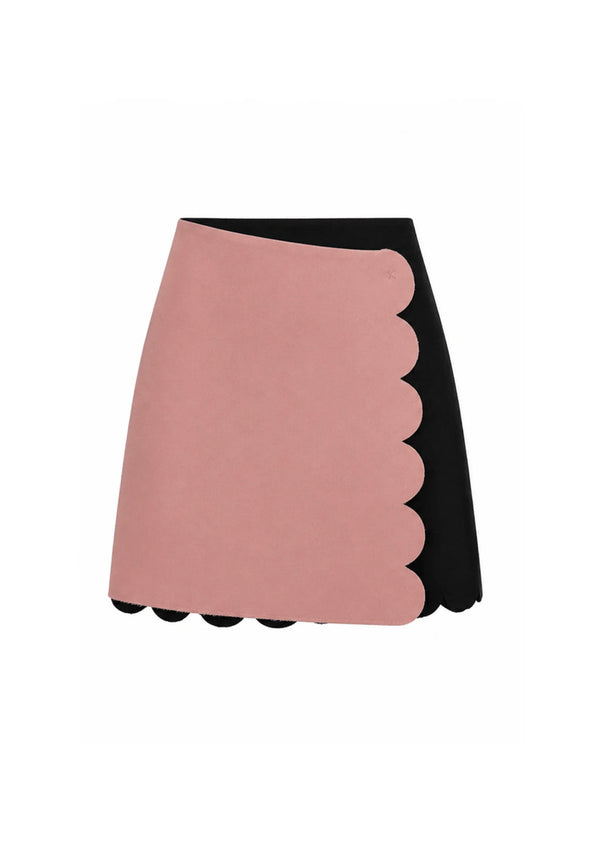 SCALLOP COLORBLOCK CADY SKIRT