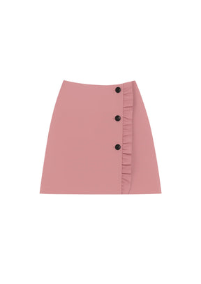 PINK RUFFLED MINI SKIRT