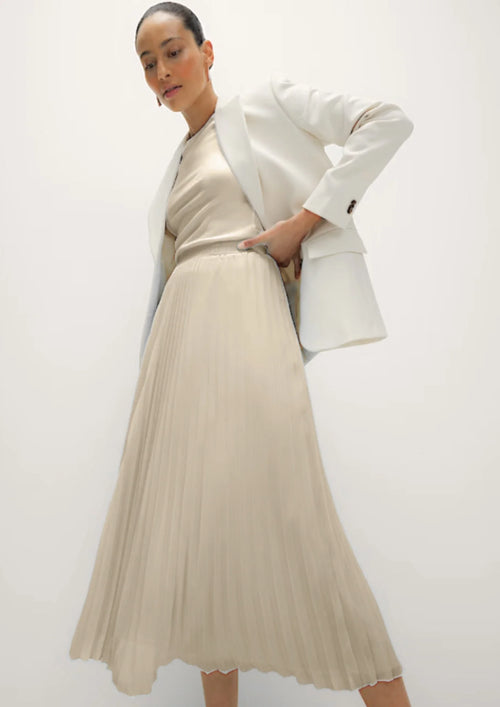 LIGHT BROWN PLEATED SKIRT