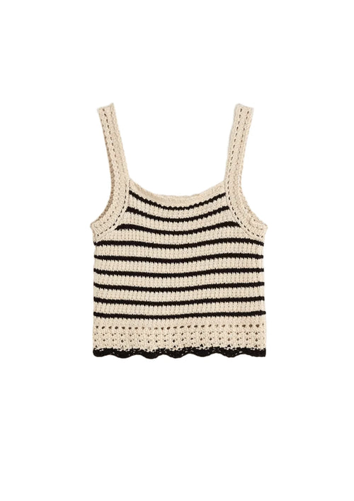 ALYSSA STRIPED COCHET TANK TOP