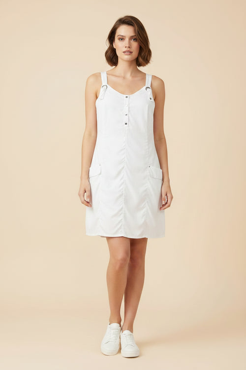WHITE CARGO SHORT DRESS