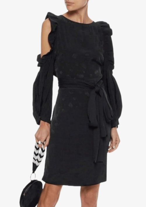 BLACK ROD CUT-OUT MINI DRESS