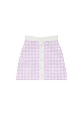 PURPLE JIMMY CHECKED SKIRT