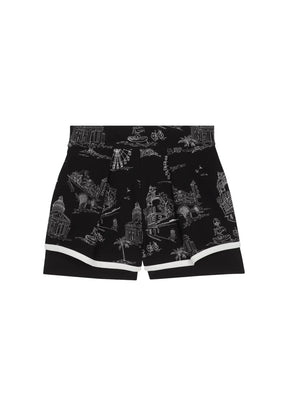 BLACK EMBROIDERED SHORTS