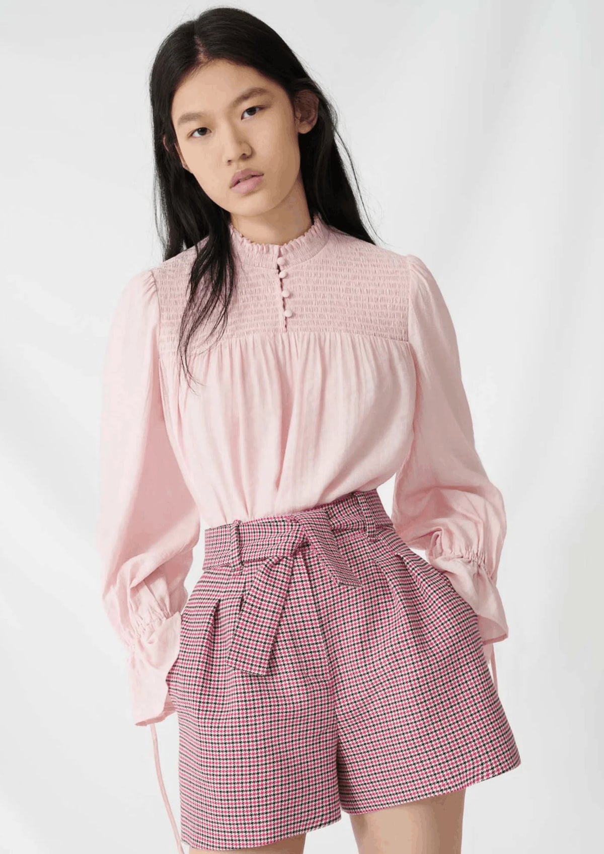 PINK CHECKERED SHORTS