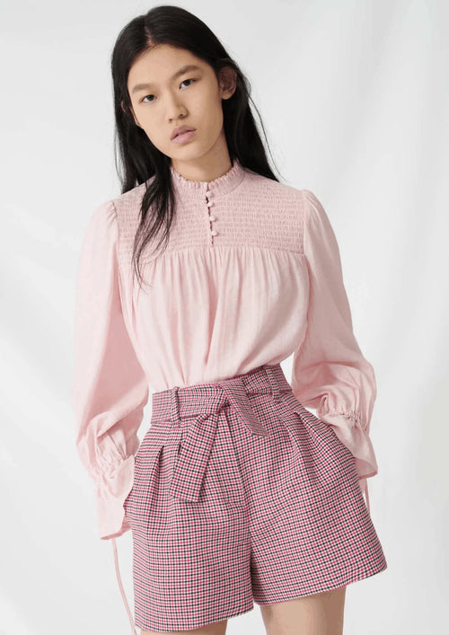 SHORT À CARREAUX ROSES