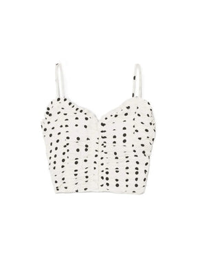 CROPPED POLKA-DOT SATIN TOP
