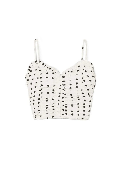 CROPPED POLKA-DOT SATIN TOP