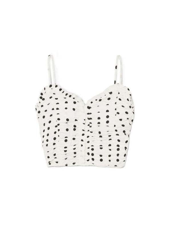 CROPPED POLKA-DOT SATIN TOP