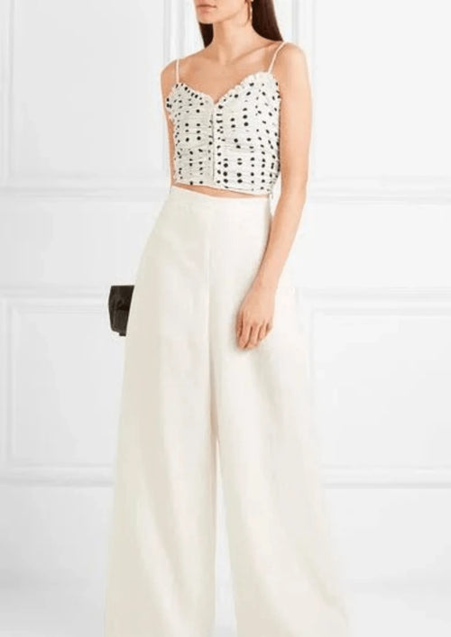 KURZES SATIN-TOP MIT PUNKTEN