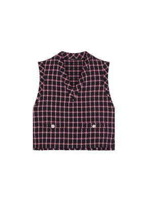 SLEEVELESS CHECKED TOP
