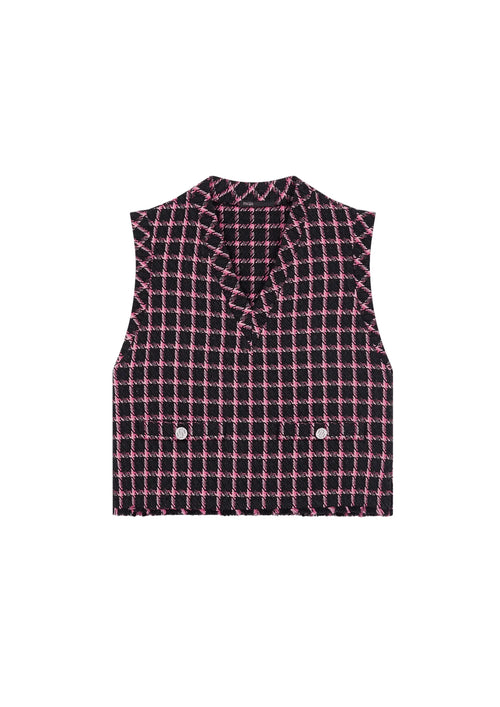 SLEEVELESS CHECKED TOP