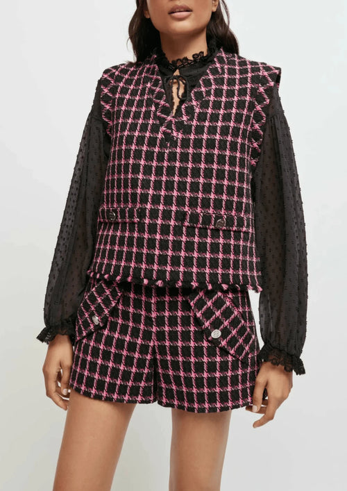 ÄRMELLOSES KARIERTES TOP