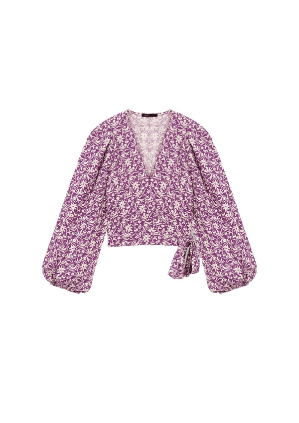PURPLE WRAP TOP