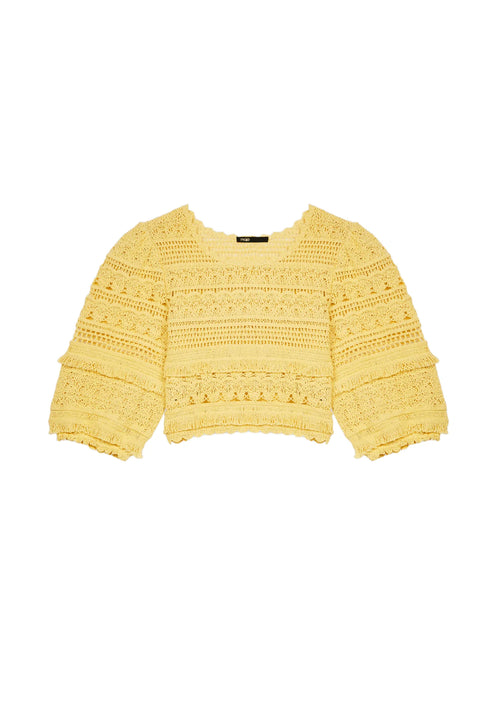 YELLOW CROCHET TOP