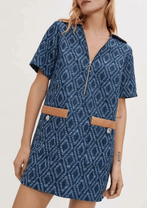 Faux-Leather-Jeans-Mini-Kleid
