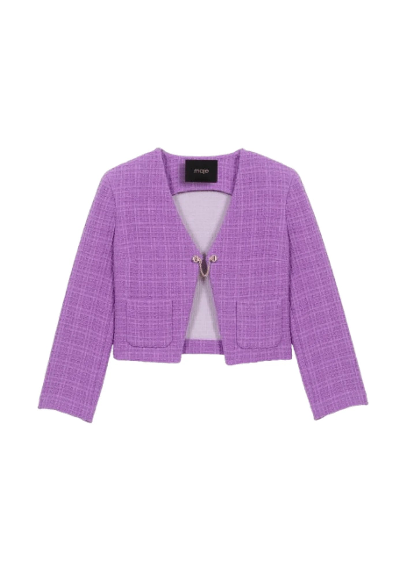 VESTE COURTE EN TWEED VIOLET