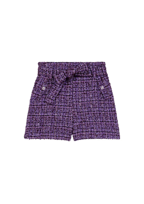 PURPLE TWEED SHORTS