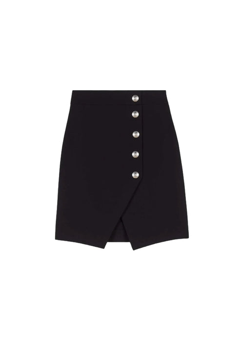 BLACK ASYMMETRIC SKIRT