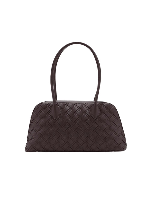 BROWN BRAIDED BOWLING BAG