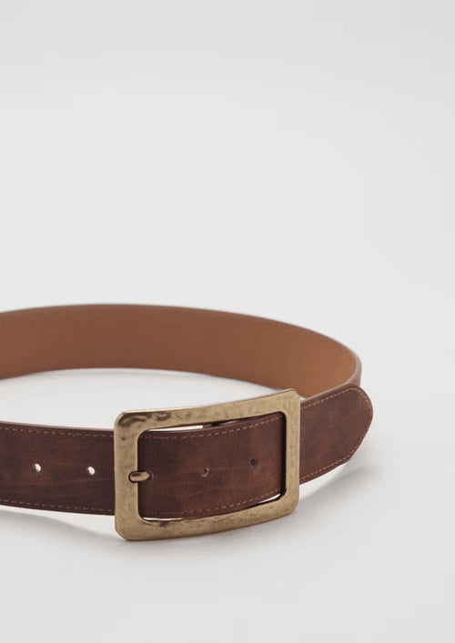 BROWN TEXTURED BELT