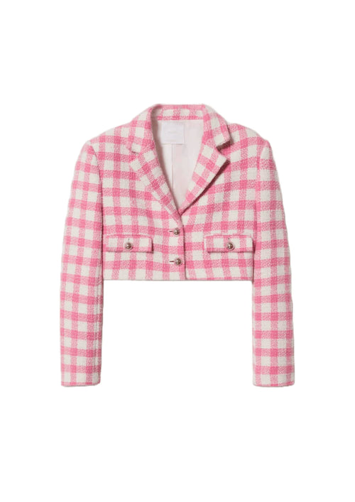 PINK CROP TWEED JACKET