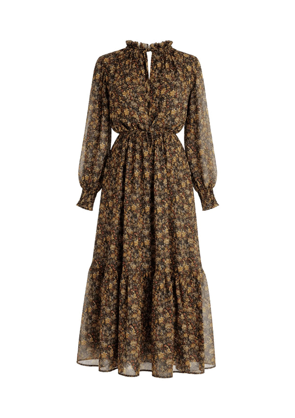 ROBE MAXI À FLEURS D'AUTOMNE