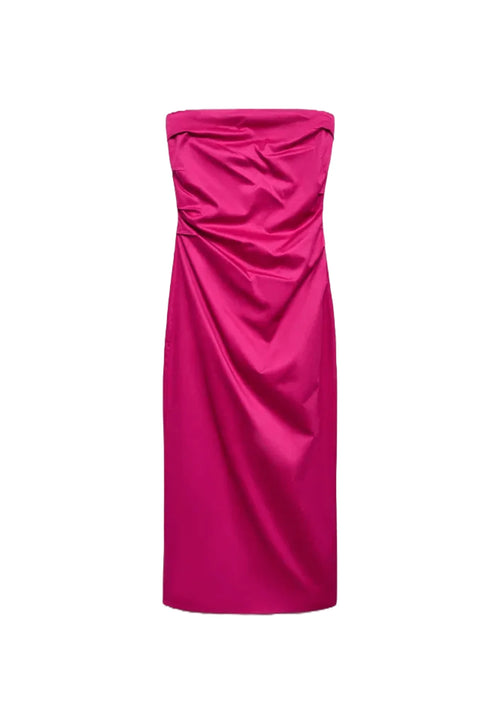 DRAPED STRAPLESS DRESS