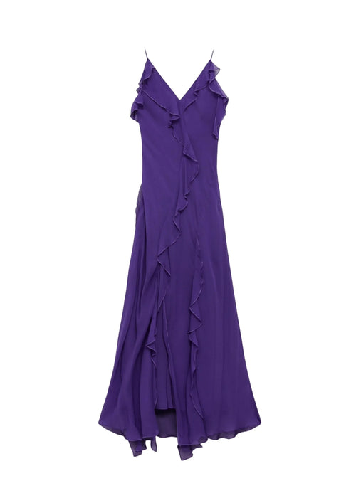 LILA CHIFFON RUFFLE DRESS
