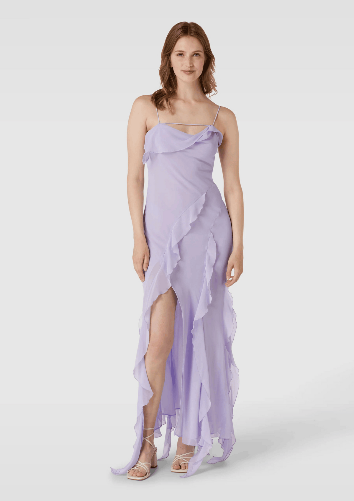 LAVENDER RUFFLED MAXI DRESS