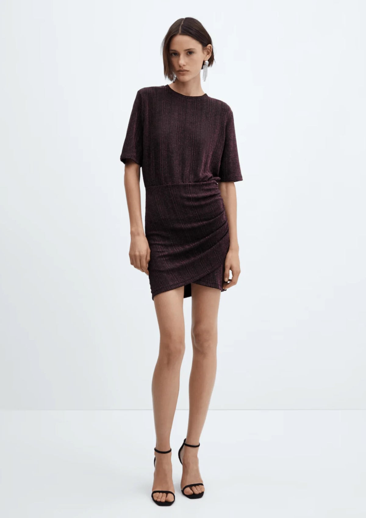 PURPLE LUREX KNIT DRESS