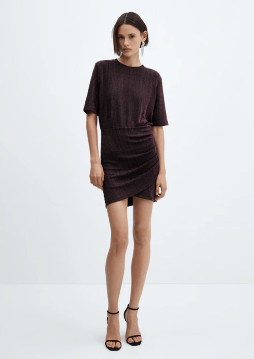 PURPLE LUREX KNIT DRESS