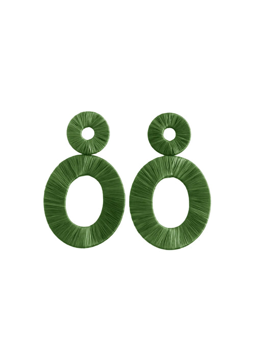 GREEN NATURAL FIBRE EARRINGS