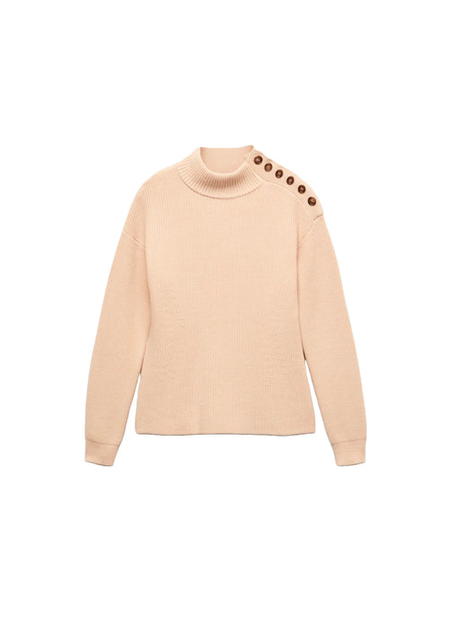 PULL CÔTELÉ BEIGE