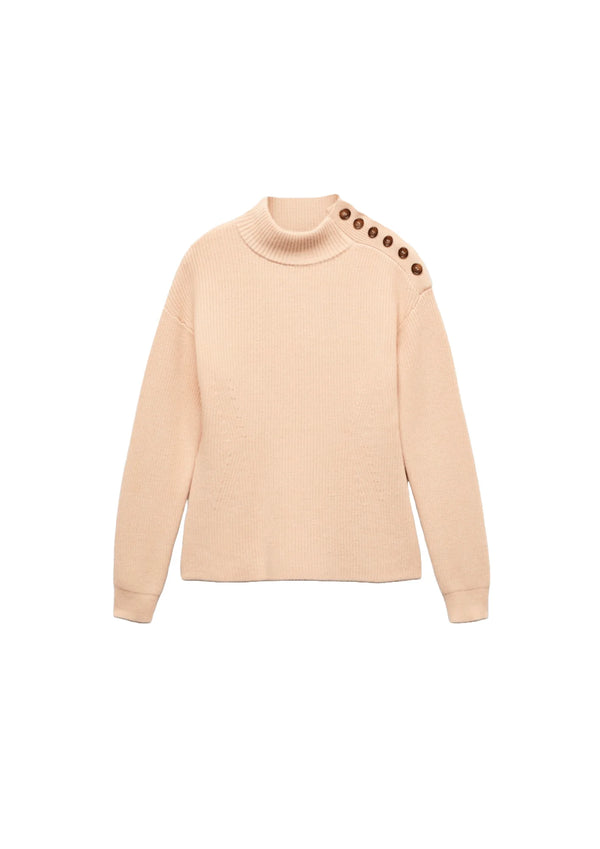 PULL CÔTELÉ BEIGE