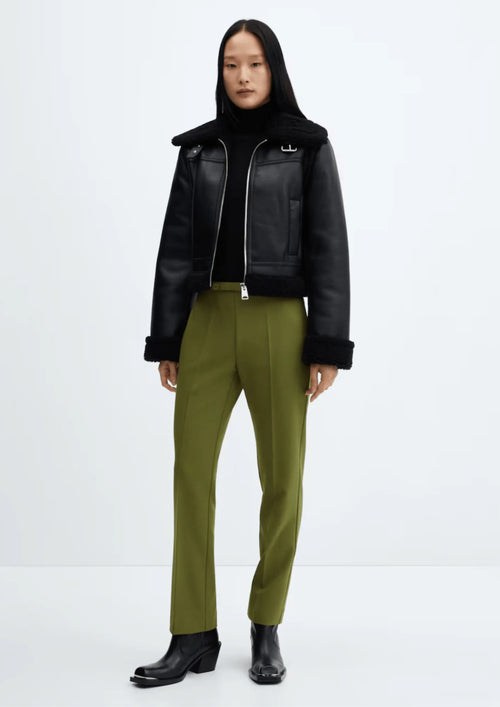 GREEN STRAIGHT TROUSERS