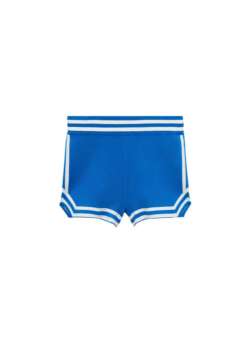 BLUE STRIPED KNITTED SHORTS