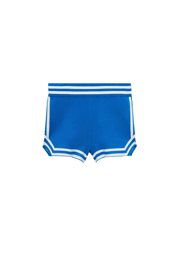 BLUE STRIPED KNITTED SHORTS