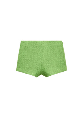 GREEN TWEED SHORTS