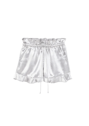 GREY SATIN SHORTS