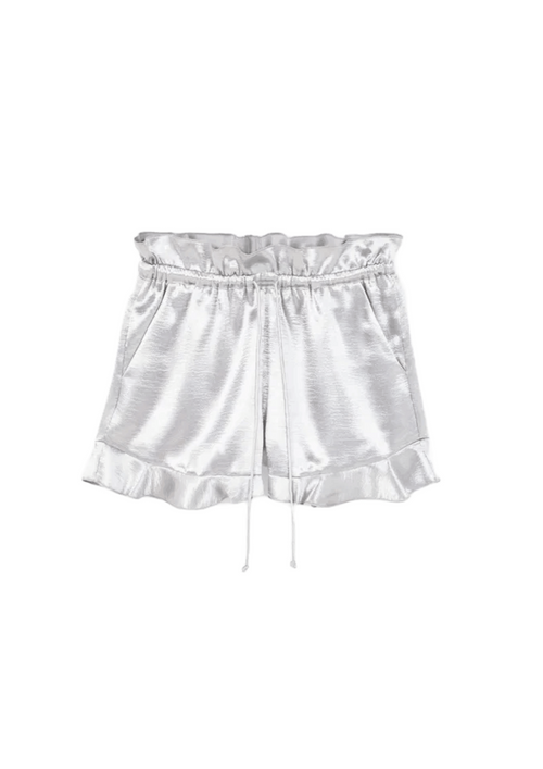 SHORTS EN SATIN GRIS
