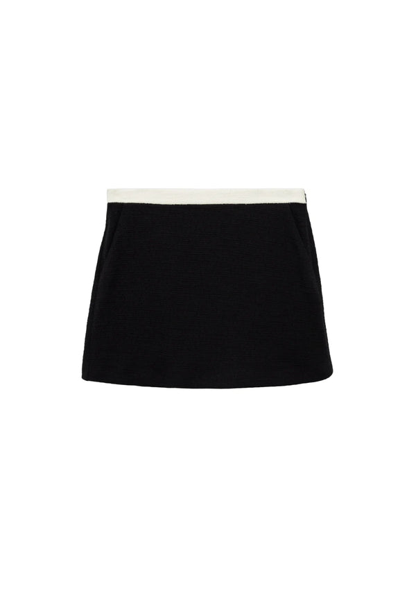 BLACK TWEED MINI SKIRT