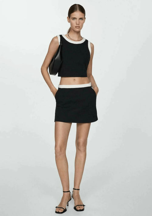 BLACK TWEED MINI SKIRT