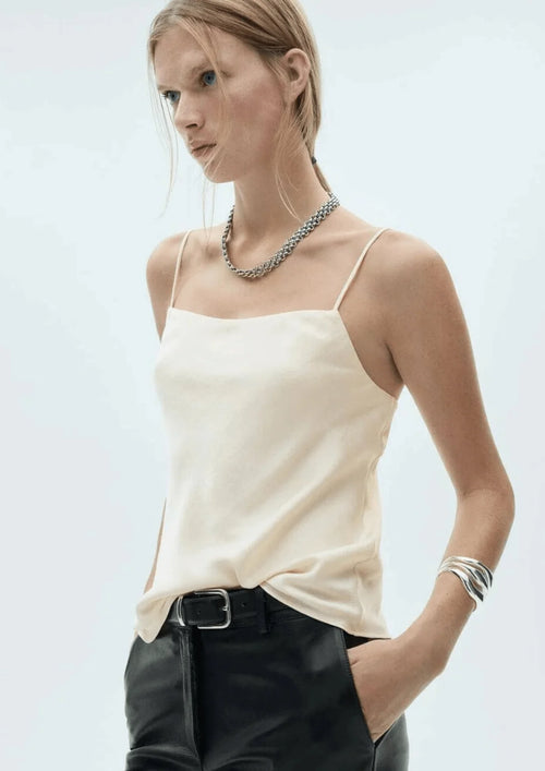 BEIGE SATIN TOP